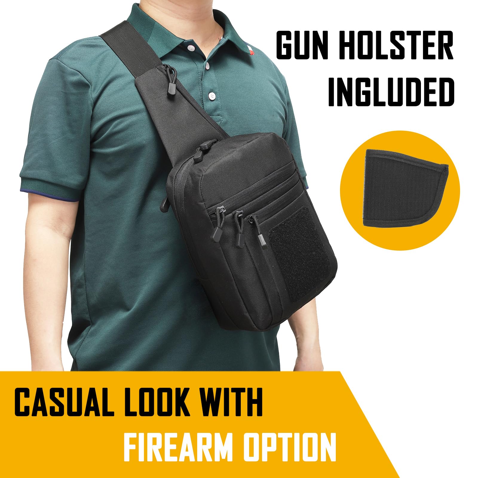 Edc Everyday Carry - Sac à bandoulière de transport dissimulé