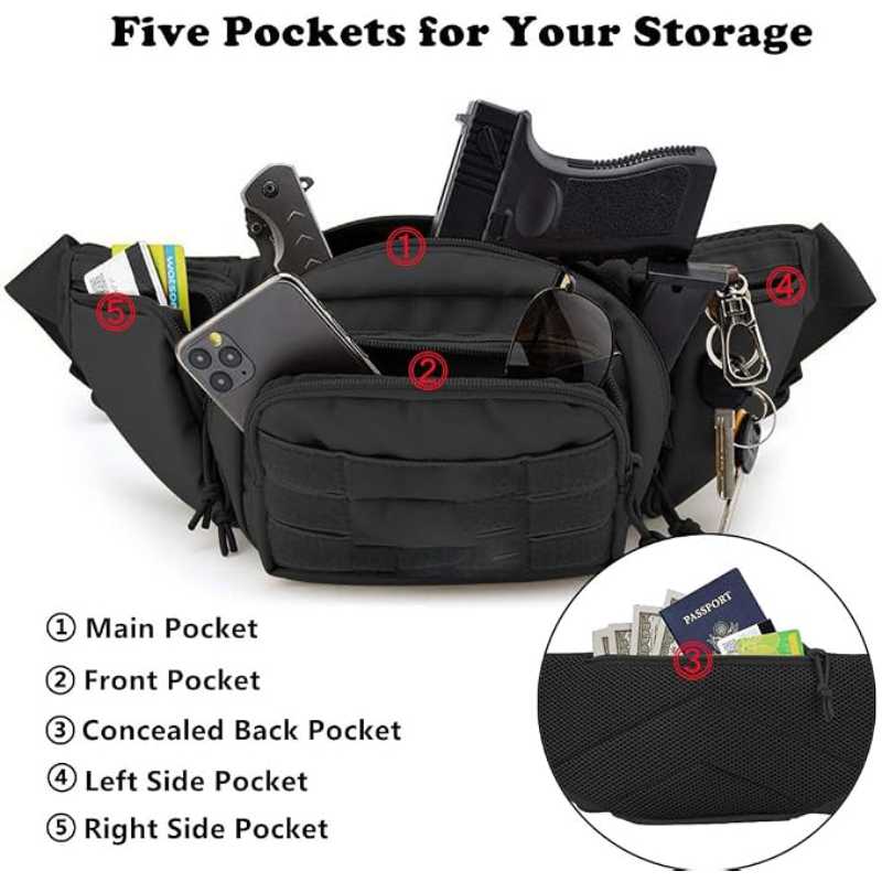 Sac banane imperméable Molle E - Edc Concealed Carry Fanny Pack avis et prix