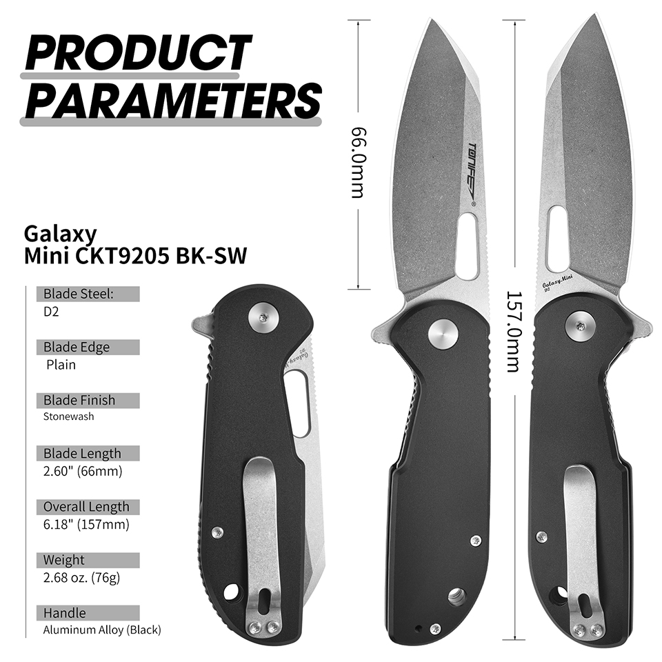 TONIFE Galaxy Mini CKT9205 Cou - Edc Concealed Carry Knife avis et prix