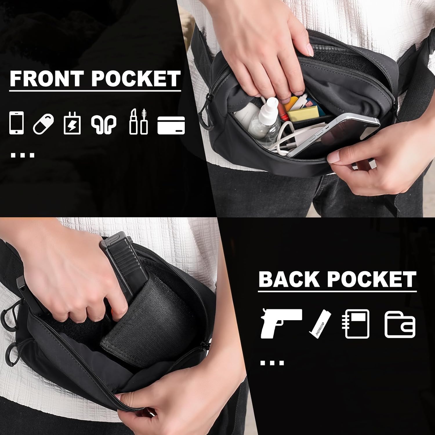 Sac banane tactique avec étui, - Edc Carry Fanny Pack avis et prix